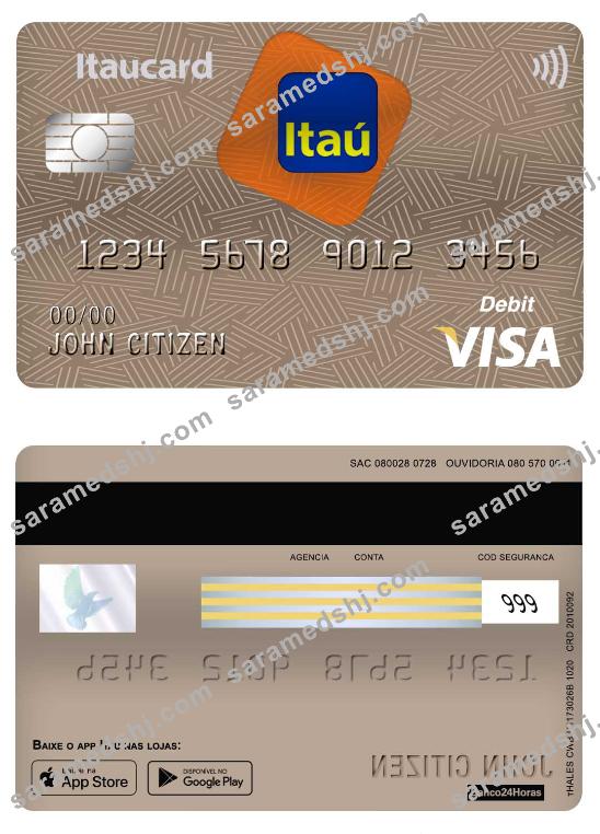Brazil Itau bank visa debit card